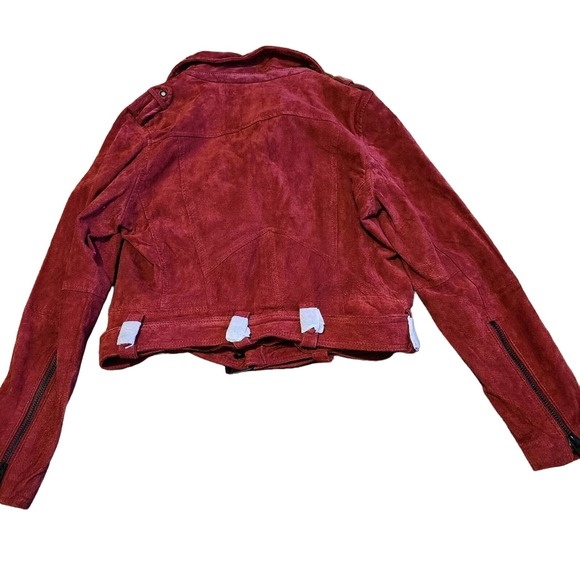 NEW Blank NYC red Suede moto jacket size large - Picture 4 of 6